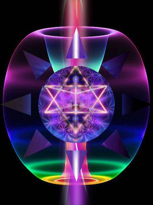 Toroid, merkaba overlayed on the human body